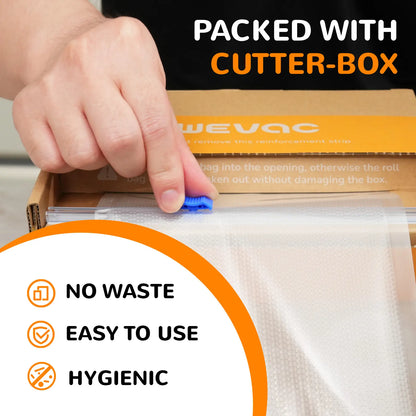 Wevac Food Vacuum Bag Roll with Cutter Box – 3 Mil