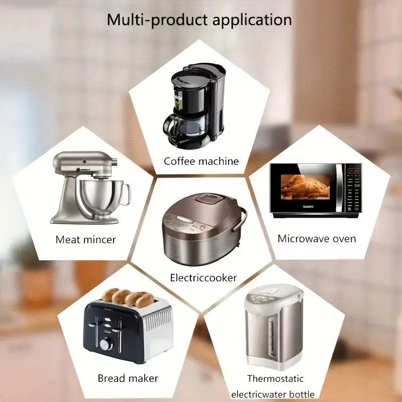 3-Piece Kitchen Appliance Cable Organizer, Cord Organizers - Black and White Plastic Cable Clips, Anti-Slip Countertop Cable Fixers, Suitable for Blenders, Coffee Machines - Cable Storage
