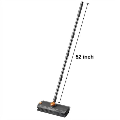 S 3-In-1 Telescopic Floor Brush & Squeegee: Effortless Grout & Tile Cleaning for Bathroom, Garage, and Decks - No More Bending Over!