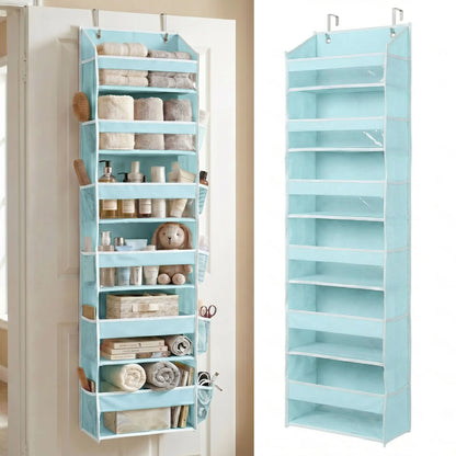 HOMELUX THEORY Heavy Duty over Door Organizer with Multi-Size Pockets & 12 Extra Mesh Side Storage Stable Anti-Tilt Non-Woven Fabric Heavy Weight Capacity