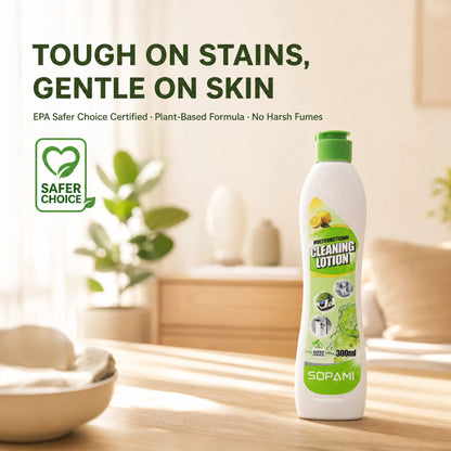 SOPAMI Multifunctional Cleaning Lotion 300Ml Creamy No Scratch Formula Removes Tough Stains Suitable for Kitchen Bathroom Metal and Ceramic Surfaces Gentle on Skin