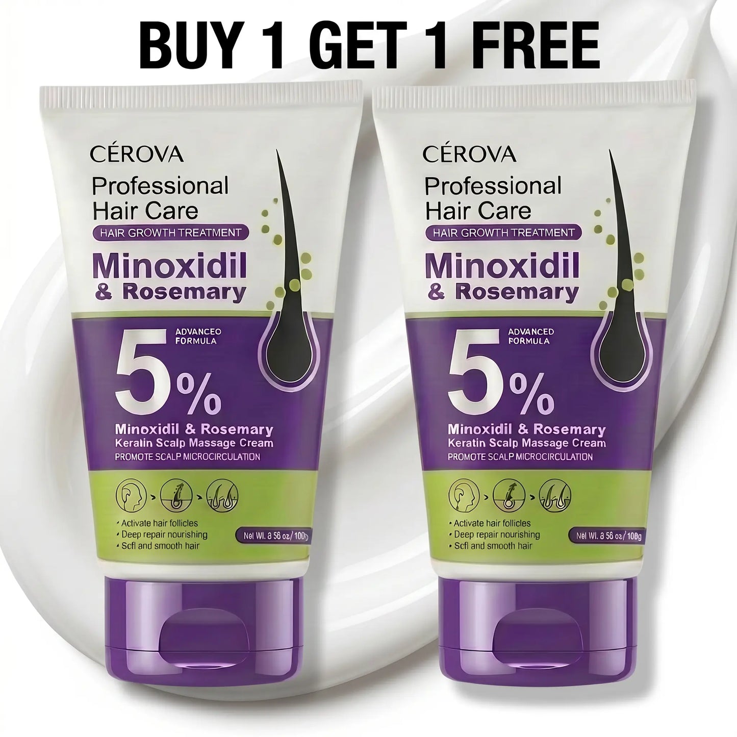 New Release CEROVA 5% Minoxidil &Rosemary Hair Growth Foam for Men & Women anti Hair Loss Treatment with Keto & Ginger Root Extract Gel