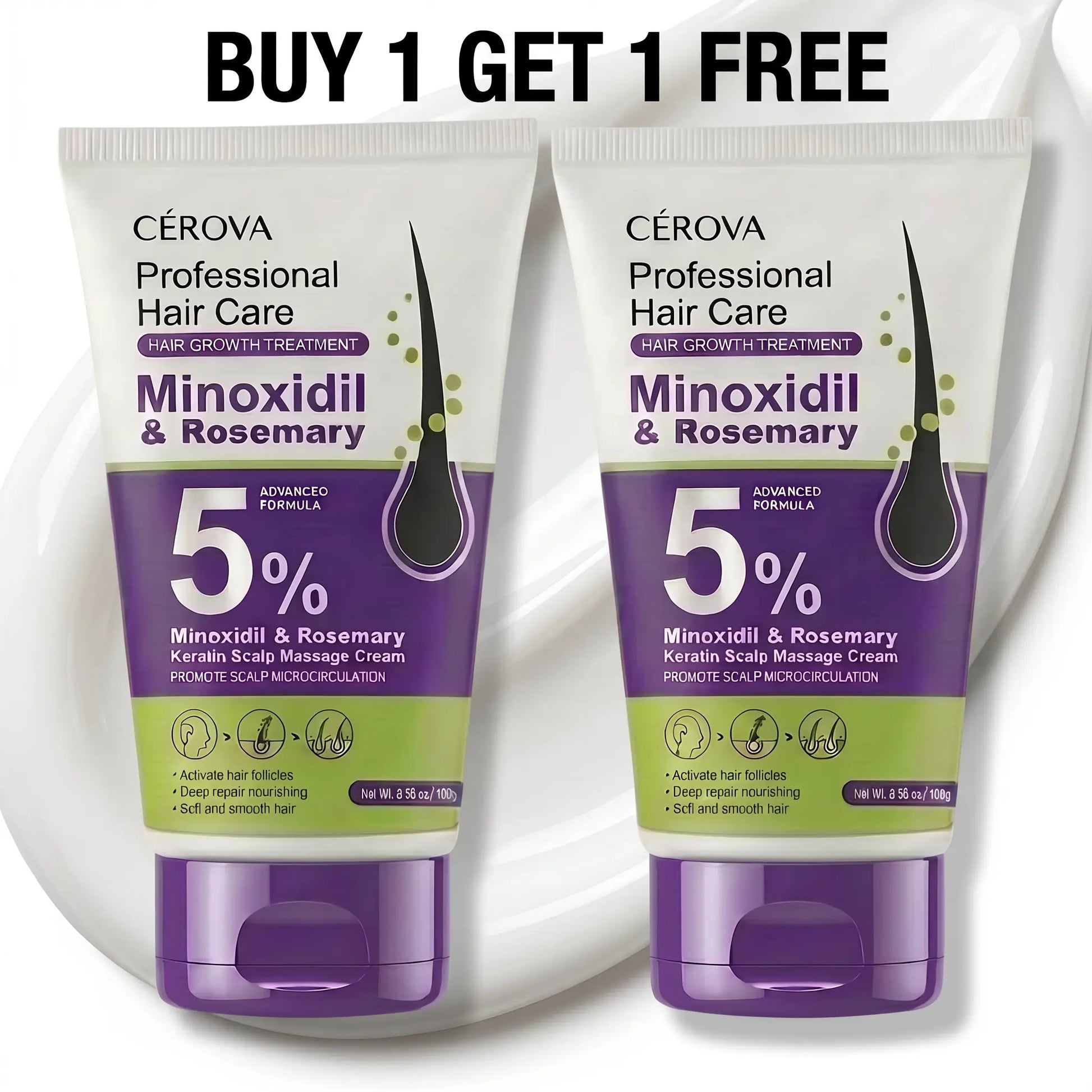 New Release CEROVA 5% Minoxidil &Rosemary Hair Growth Foam for Men & Women anti Hair Loss Treatment with Keto & Ginger Root Extract Gel