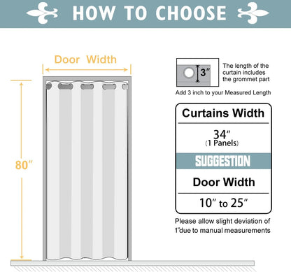 Blackout Door Curtains for Doorway Privacy, Grommet Closet Curtains for Bedroom Closet Door, Thermal Insulated Temporary Doorway Cover Room Divider Drapes (1 Panel, Dark Grey, 39 X 78 Inch) : Home & Kitchen