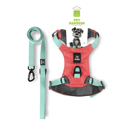Adjustable Harness & Leash Set for Small/Medium Dogs, Cats,Lightweight Breathable Polyester, Reflective Trim, Durable Tear-Resistant Woven Webbing, Anti-Chafe Design for Daily Walks & Training.Suitable for Cats, Dogs, and All Pets!